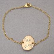 Cancer Zodiac Sign -personalized Zodiac Constellation chain bracelet - June July Birthday