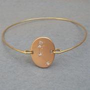 Aries -personalized Zodiac Constellation bangle bracelet - March April Birthday