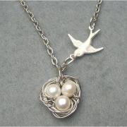 Bird Nest and Pearl Necklace