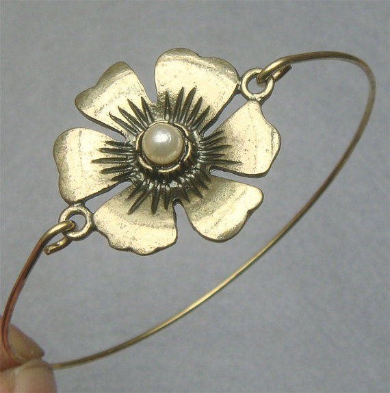 Lovely Flower Bangle Bracelet Style 28