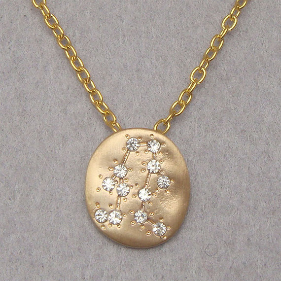 Gemini -personalized Zodiac Constellation Chain Necklace - May June Birthday