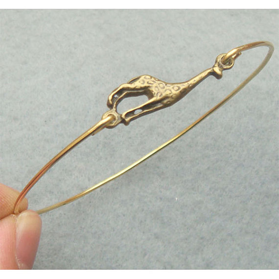 Giraffe Bangle Bracelet Enamel - Purple